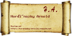 Horánszky Arnold névjegykártya