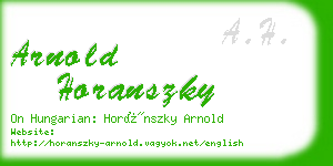 arnold horanszky business card